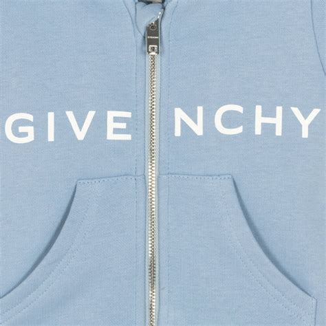 Givenchy Boys Logo Zip Up Top in Blue 